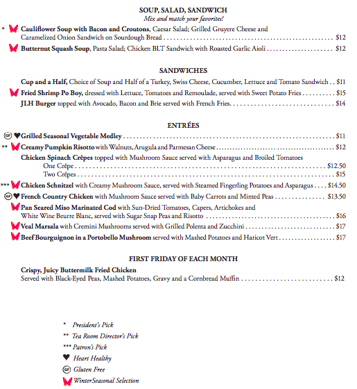 Tea Room Menu The Junior League of Houston, Inc.